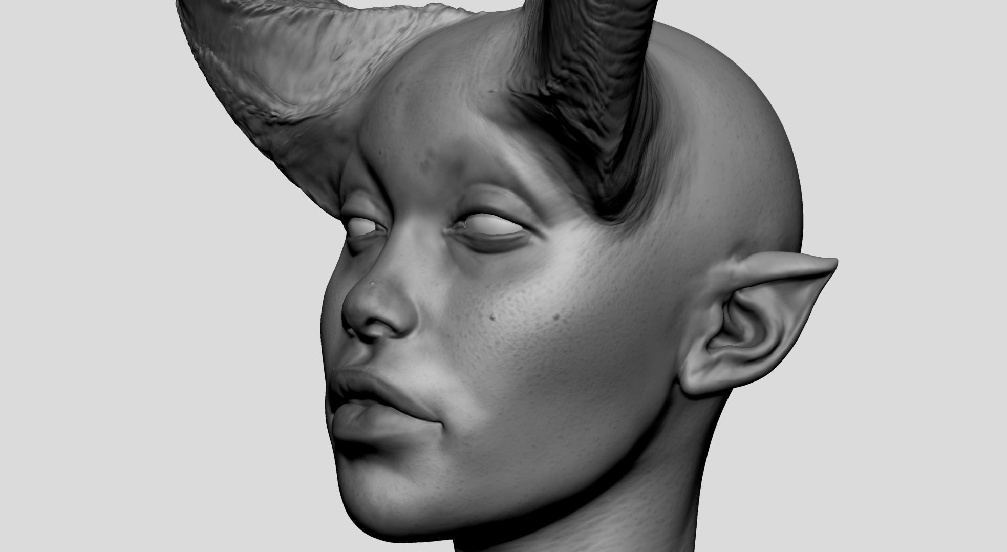 Fantasy Female Head B 3D model_9