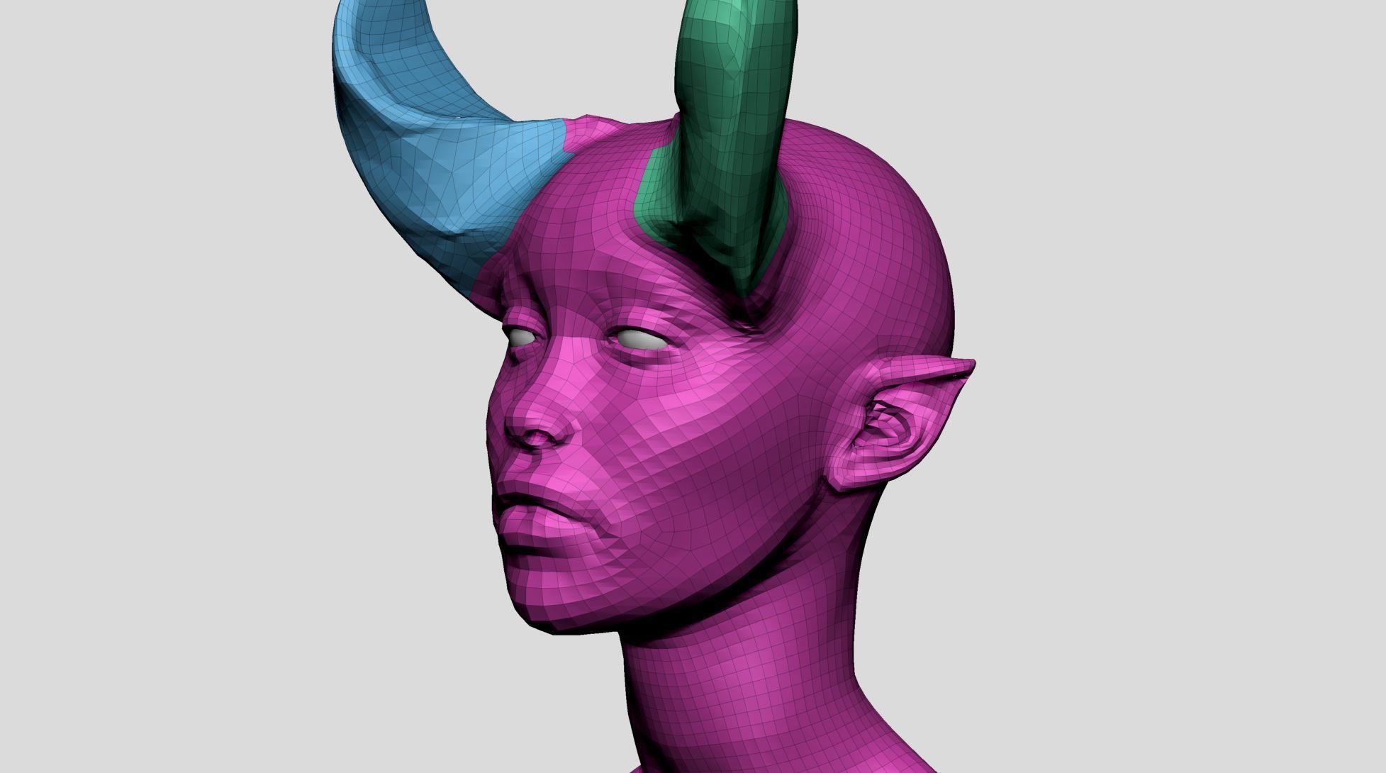 Fantasy Female Head B 3D model_11