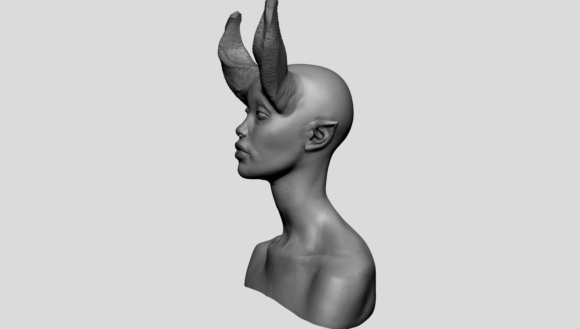 Fantasy Female Head B 3D model_6