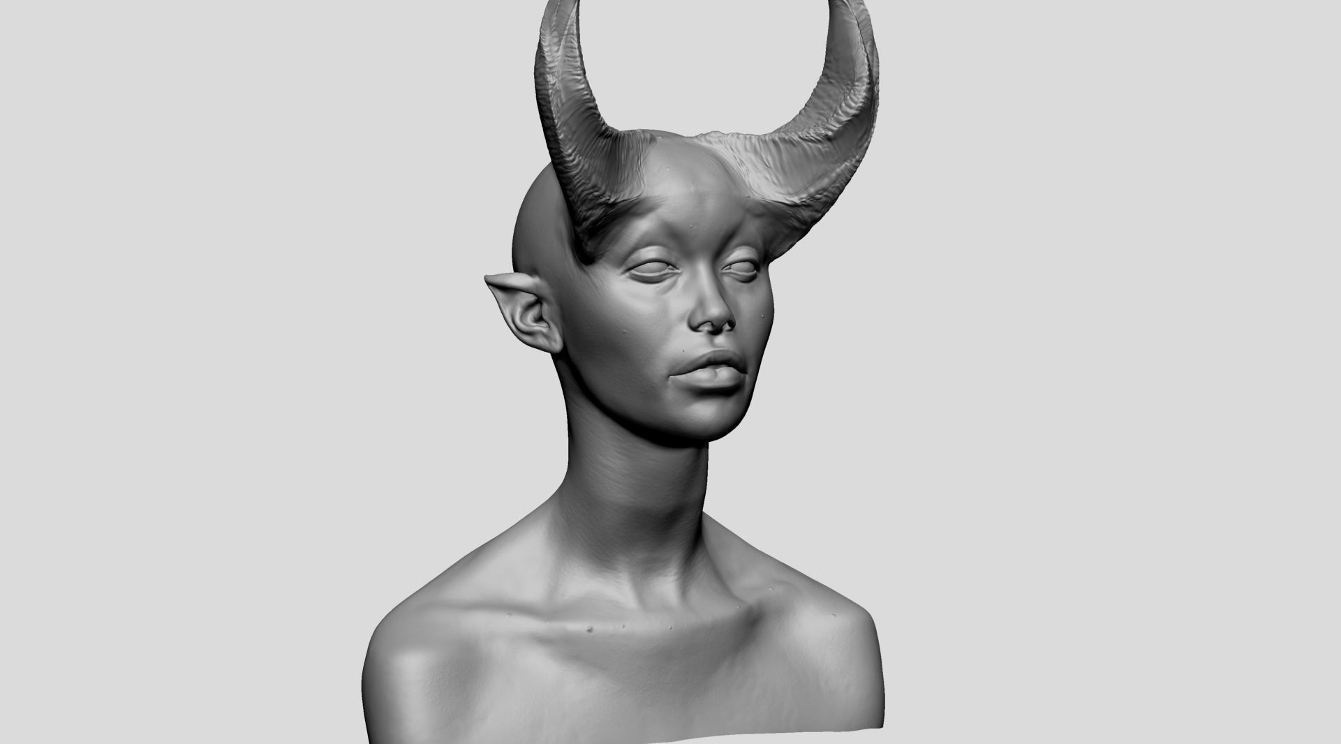 Fantasy Female Head B 3D model_12
