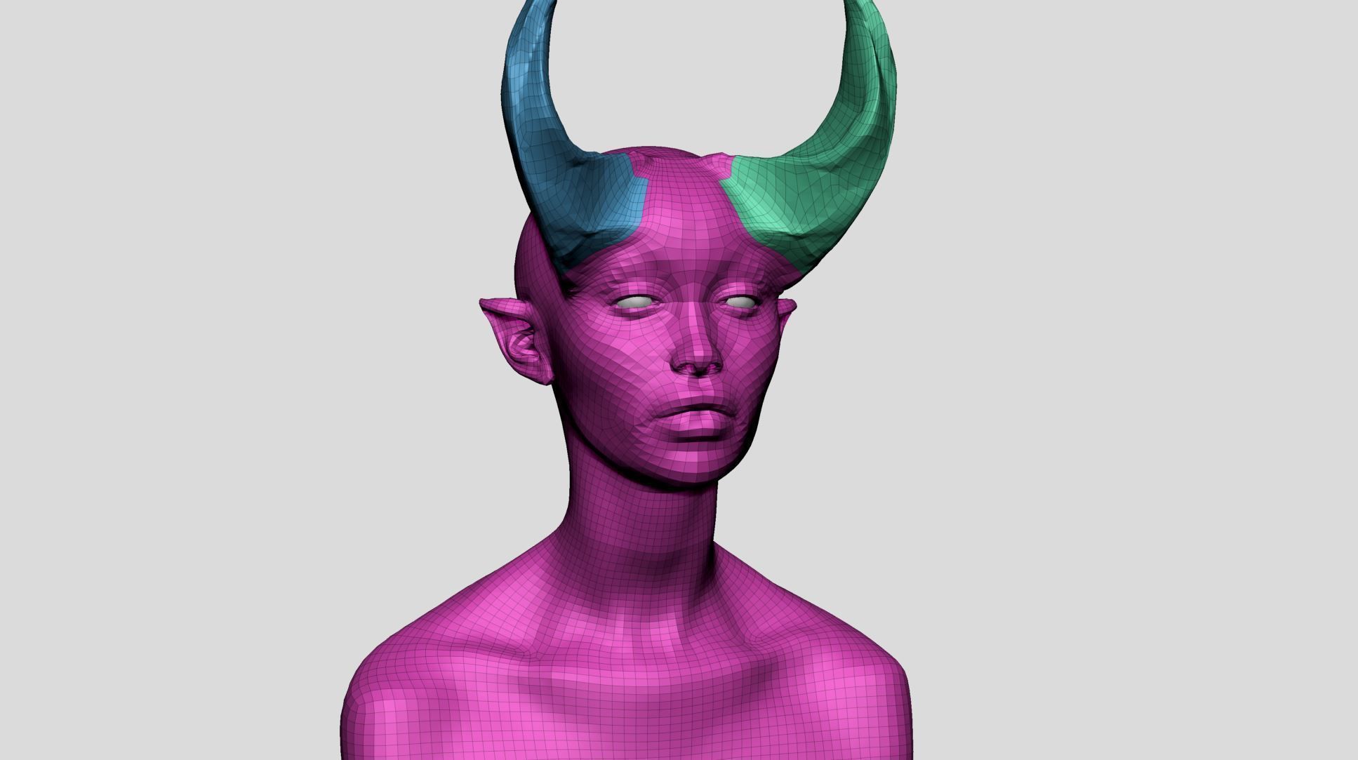 Fantasy Female Head B 3D model_10
