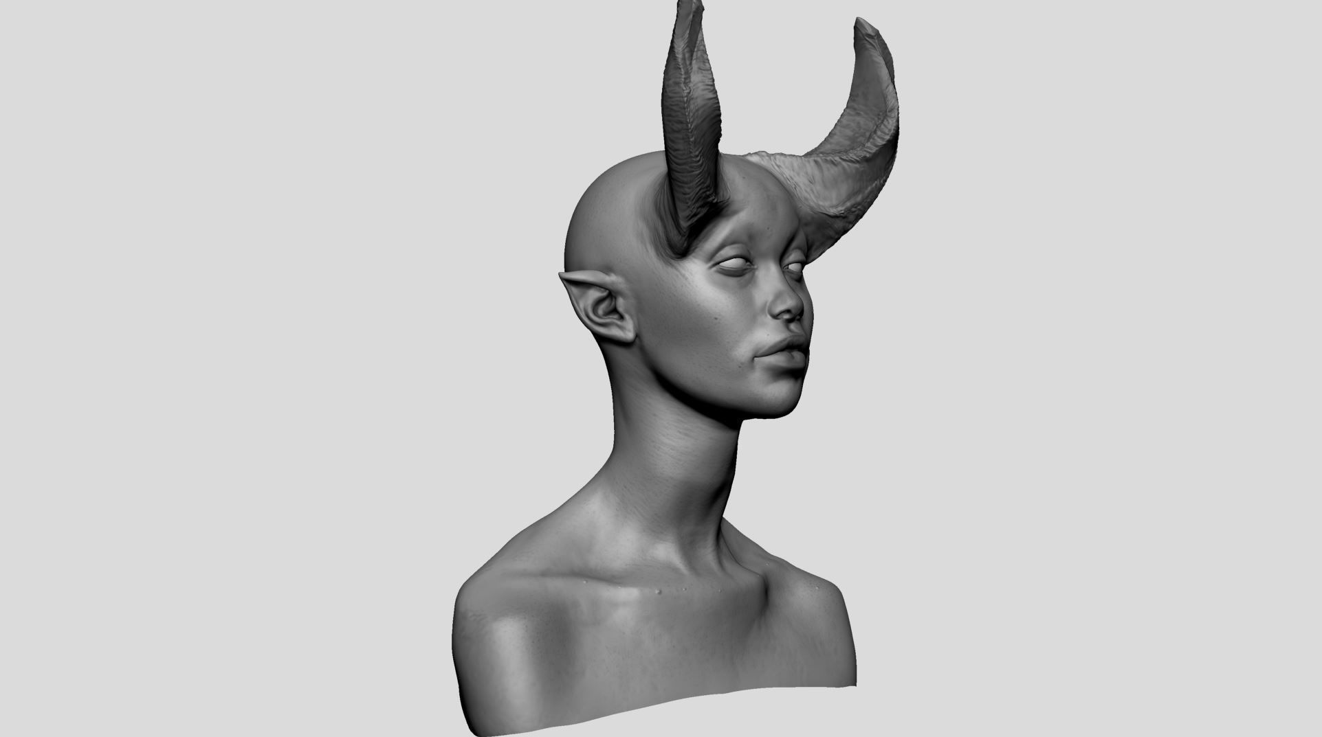 Fantasy Female Head B 3D model_1