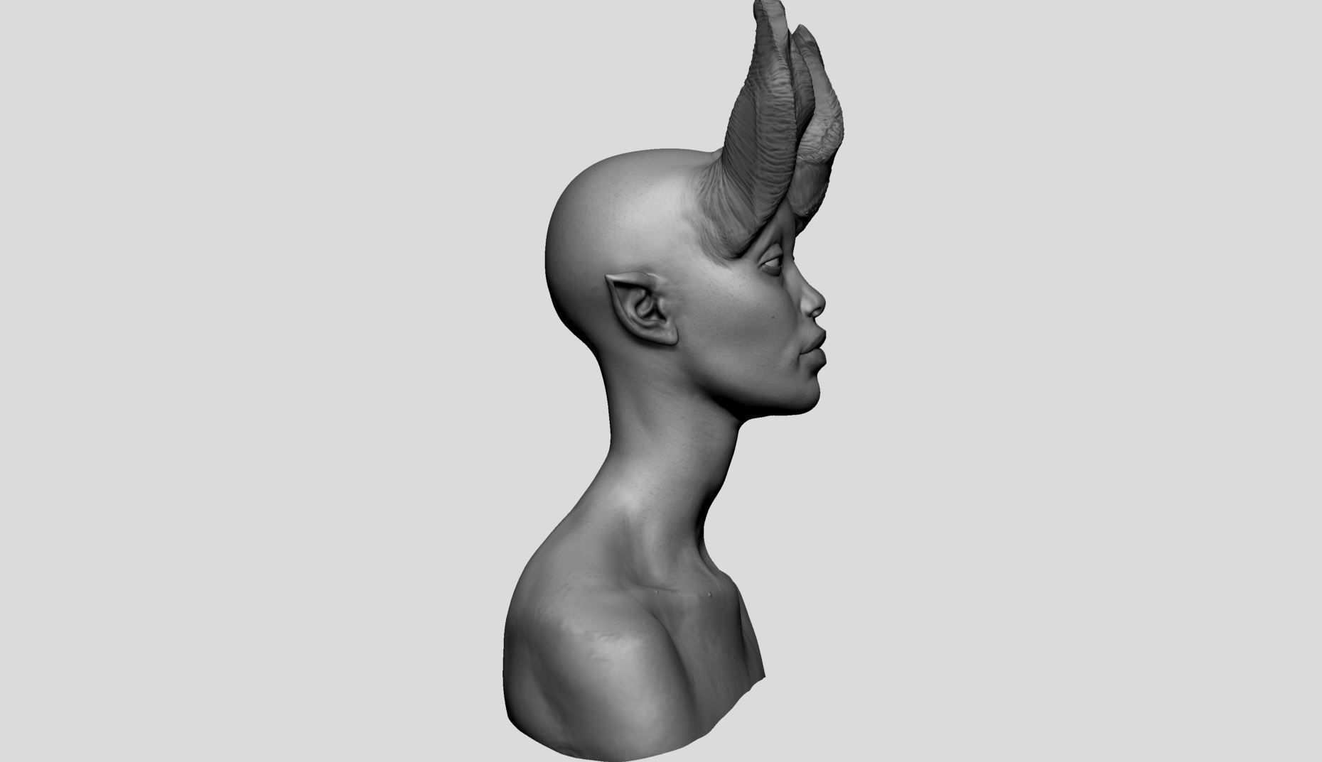 Fantasy Female Head B 3D model_2