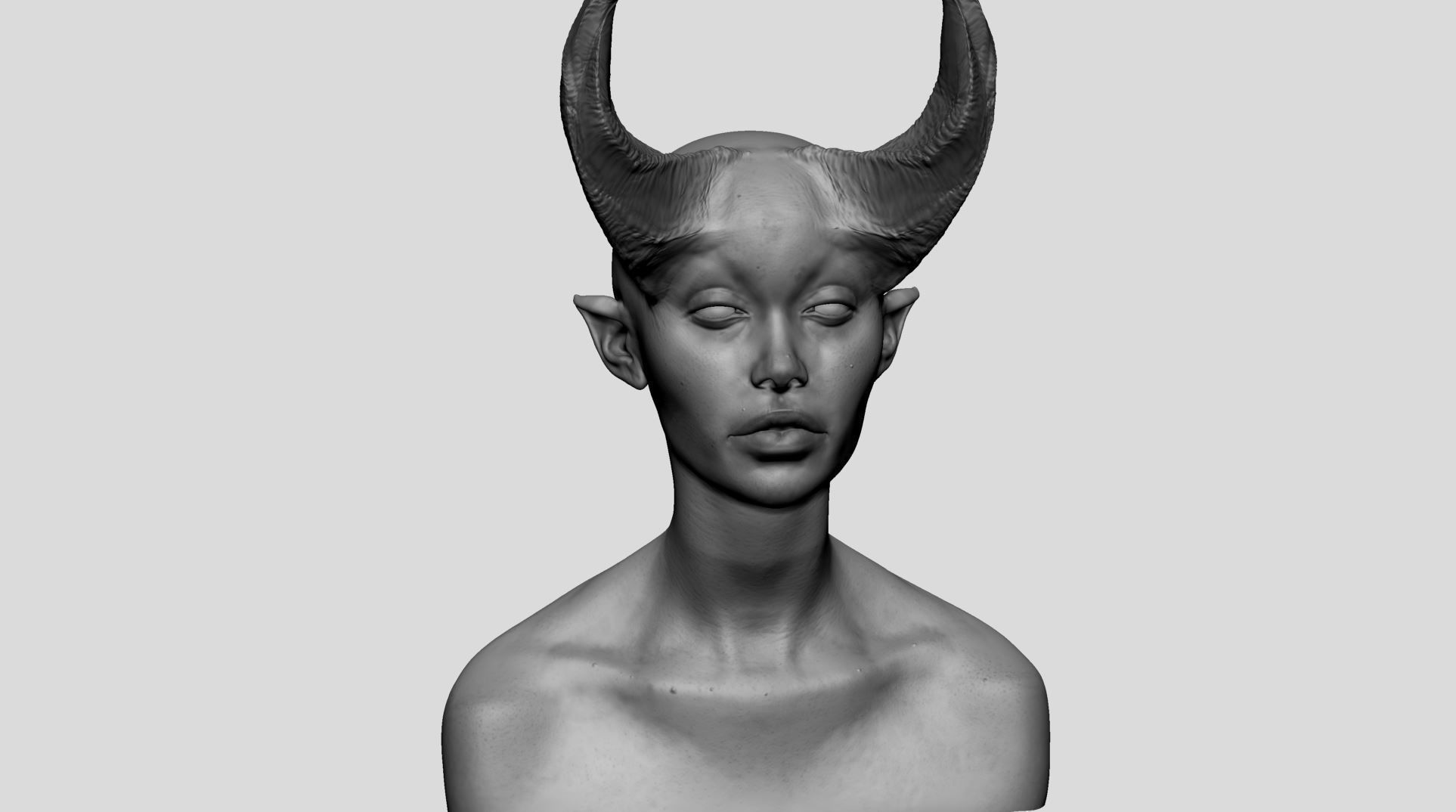 Fantasy Female Head B 3D model_7