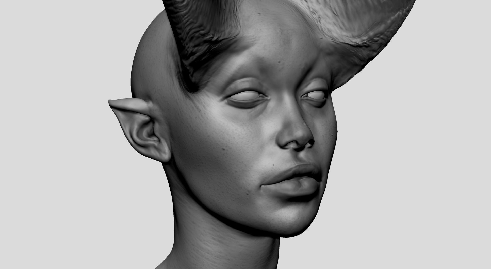 Fantasy Female Head B 3D model_8