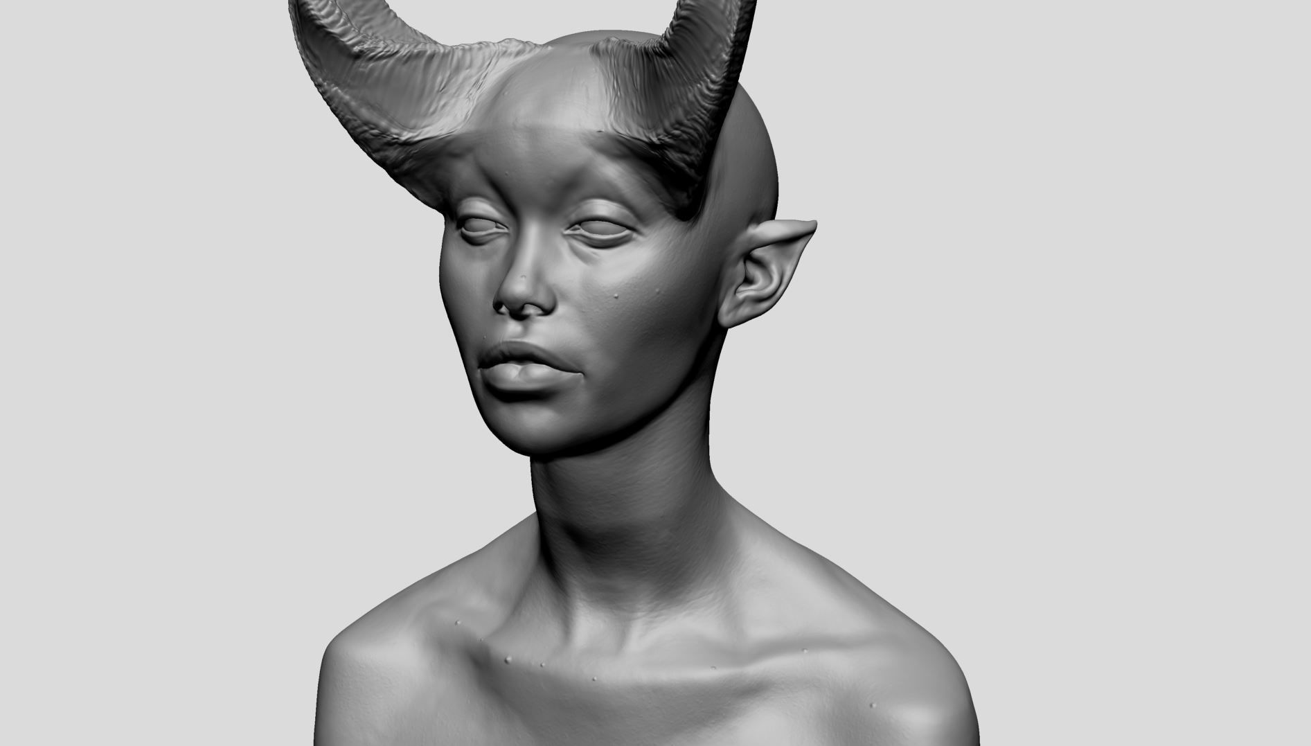 Fantasy Female Head B 3D model_13