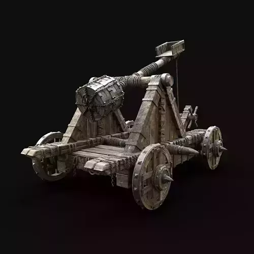 CATAPULT WAR MACHINE MEDIEVAL SIEGE ENGINE WAR BATTLE WEAPON Low-poly 3D model