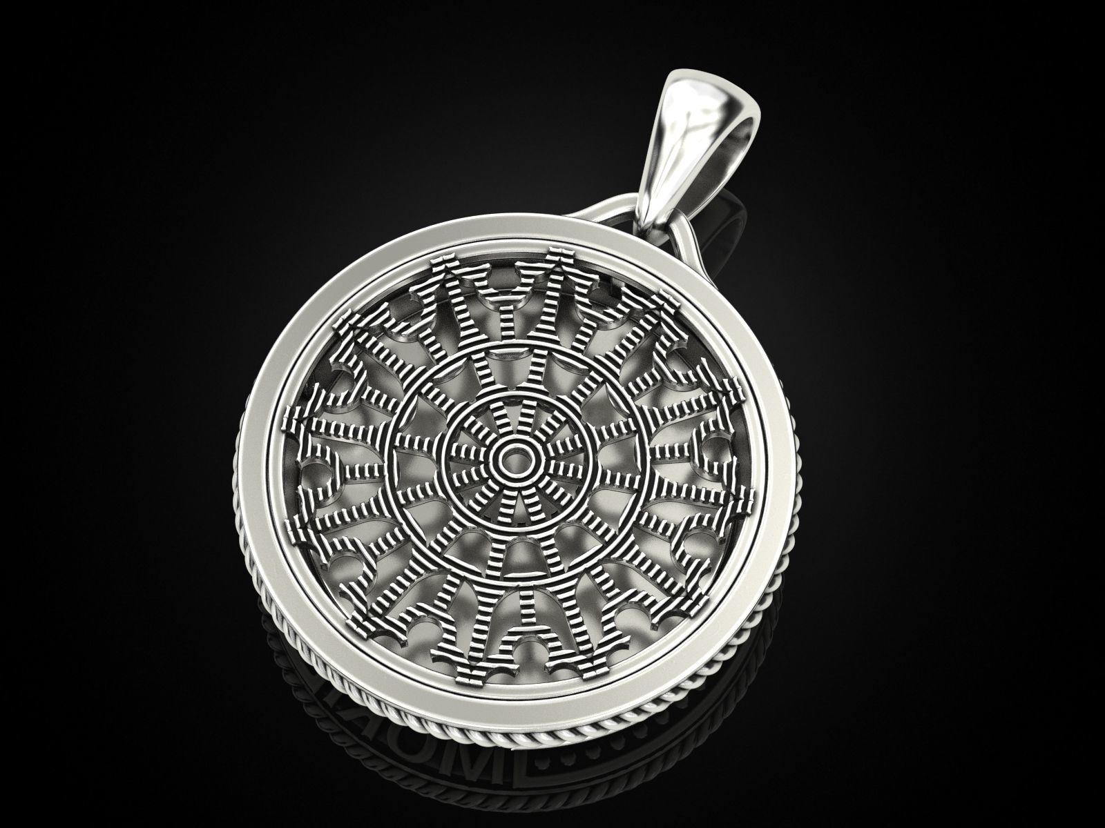 Zodiac skull pendant Leo 3D print model_2