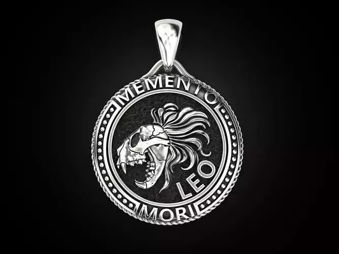 Zodiac skull pendant Leo 3D print model