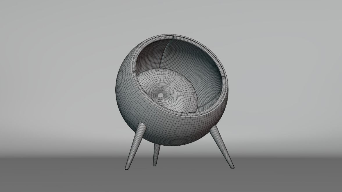 Wooden Ball Chair 3D model_1