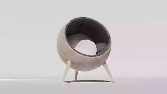 Wooden Ball Chair 3D model