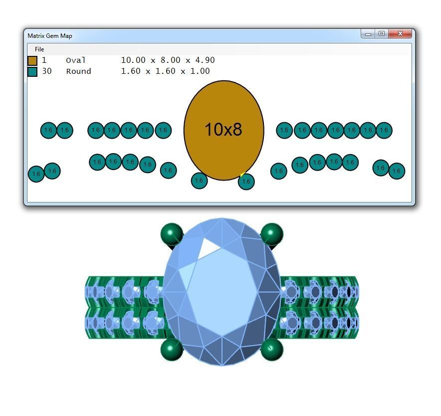 Ring042 oval diamond engagement ring gold 3D print model_6