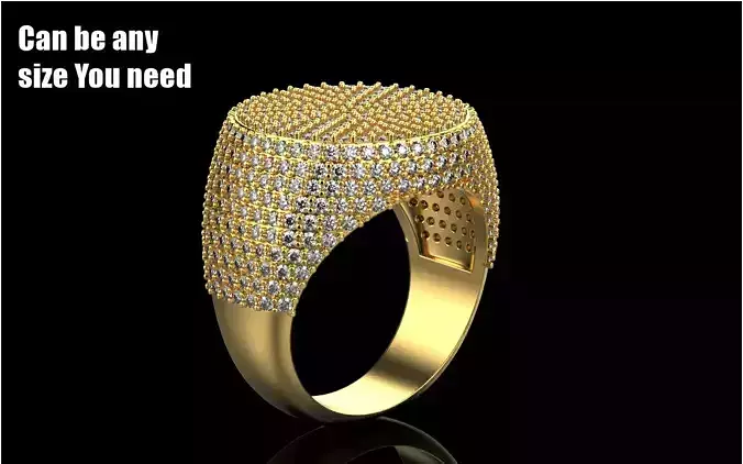 Signet ring with gems Size 19