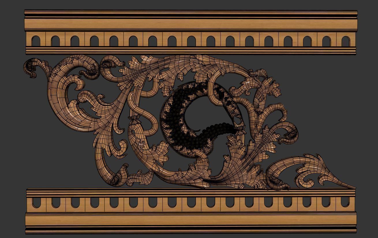 Handrail classic 3D model_1