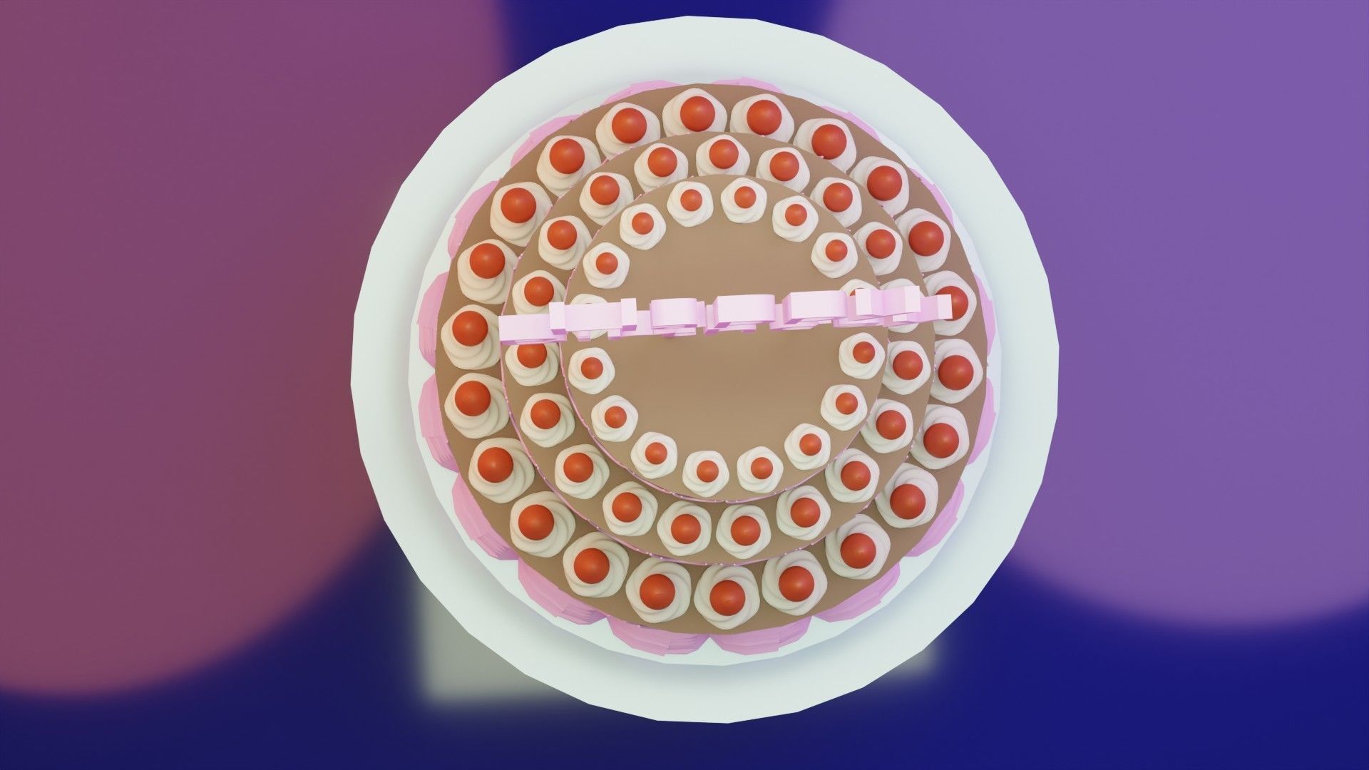 Strawberry Chocolate Birthday Cake Free 3D model_3