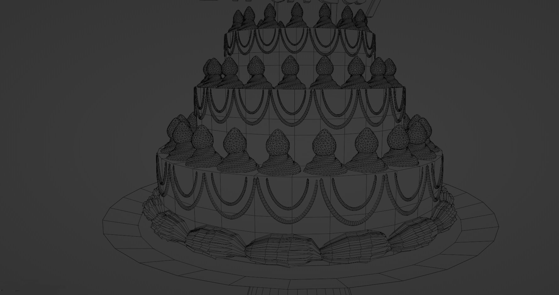 Strawberry Chocolate Birthday Cake Free 3D model_6