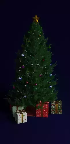 Realistic cristmass tree and cristmass bals