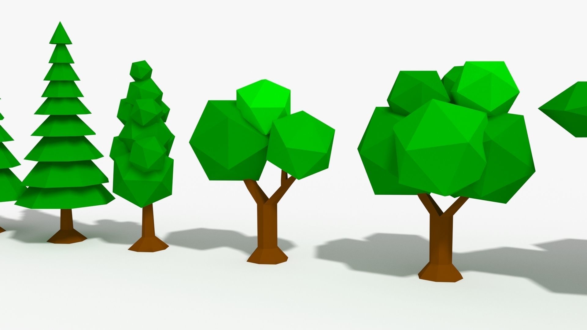 Low Poly Trees Rocks Stones Low-poly 3D model_5