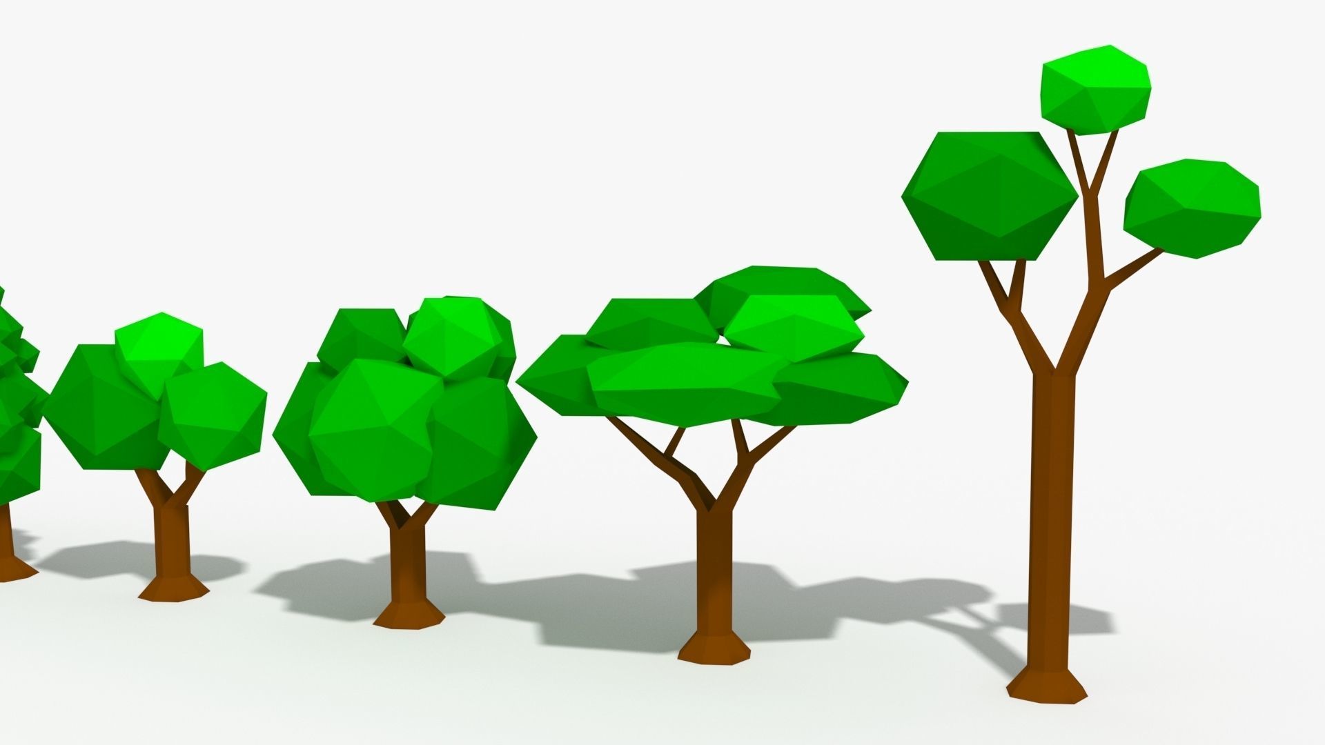 Low Poly Trees Rocks Stones Low-poly 3D model_6
