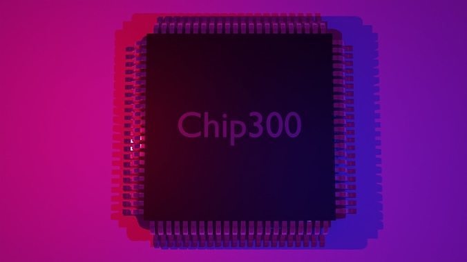 Electronic Chip Free low-poly 3D model