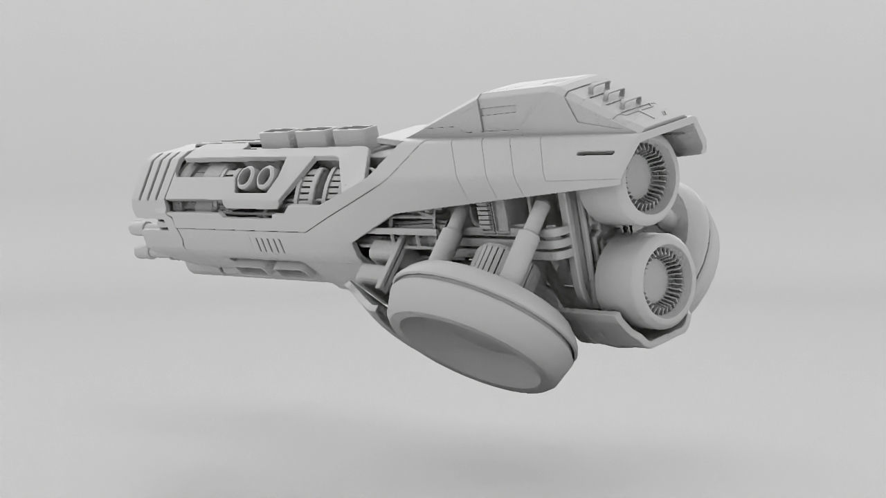 Sci-fi drone 3D model_5