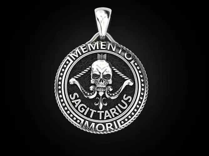 Zodiac skull pendant Sagittarius 3D print model