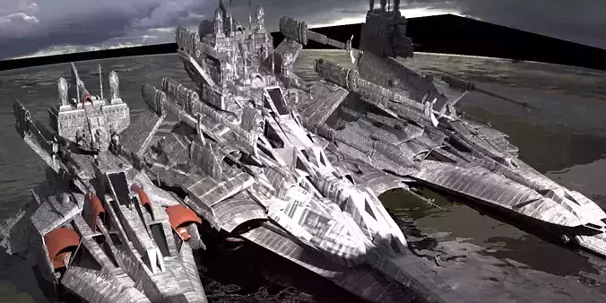 Stealth Assassin Cruise Ship 4 designs 3D model