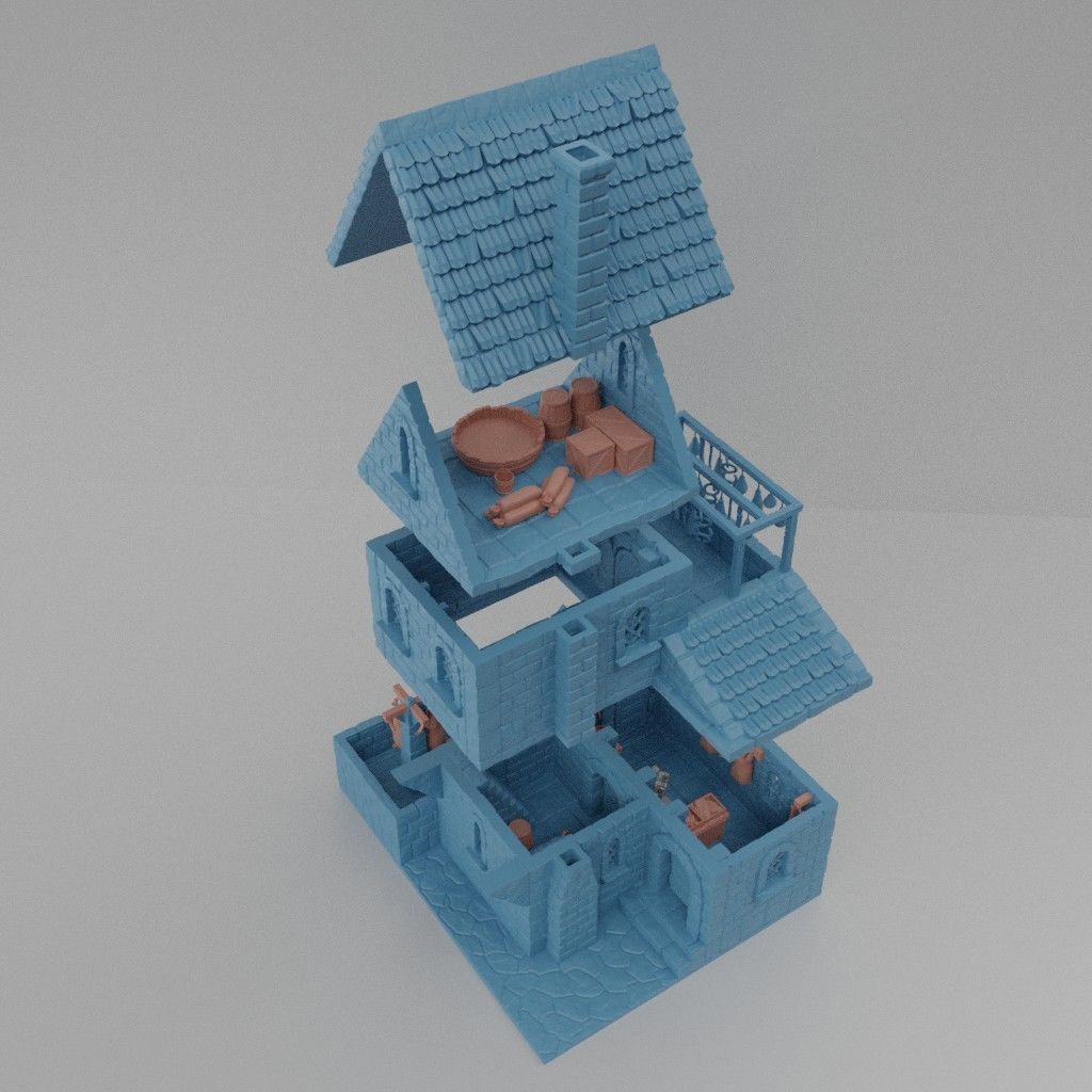 Medieval Butcher  Tabletop Terrain 25 mm 3D print model_4