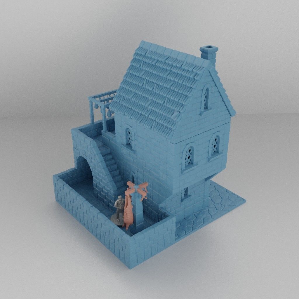 Medieval Butcher  Tabletop Terrain 25 mm 3D print model_1