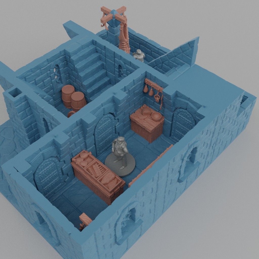 Medieval Butcher  Tabletop Terrain 25 mm 3D print model_6
