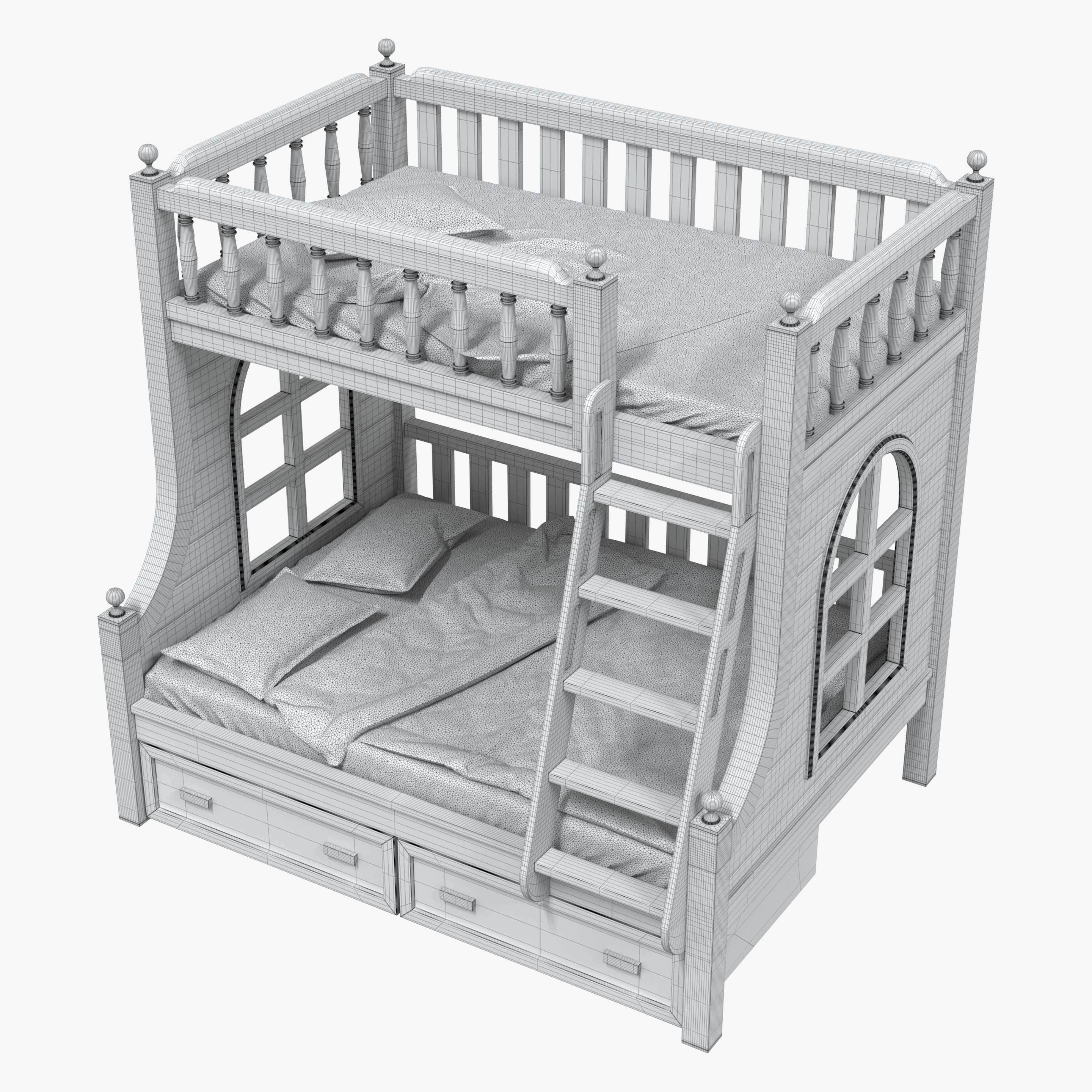Bunk bed for children 3D model | CGTrader