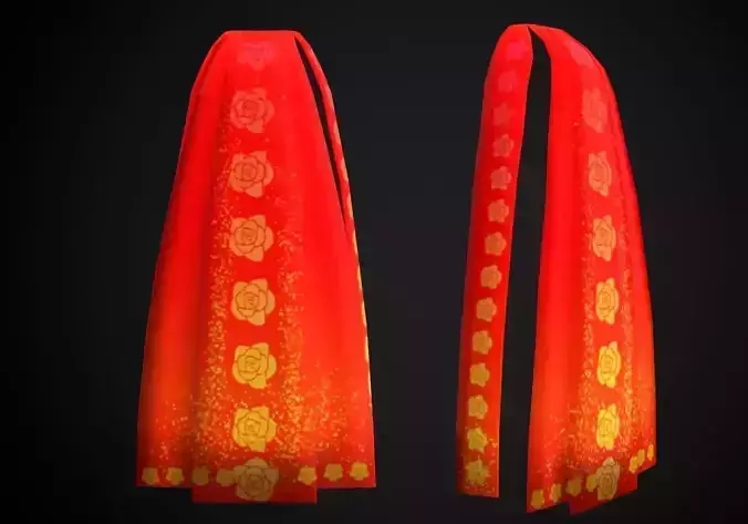 cape gold and red with flower pattern