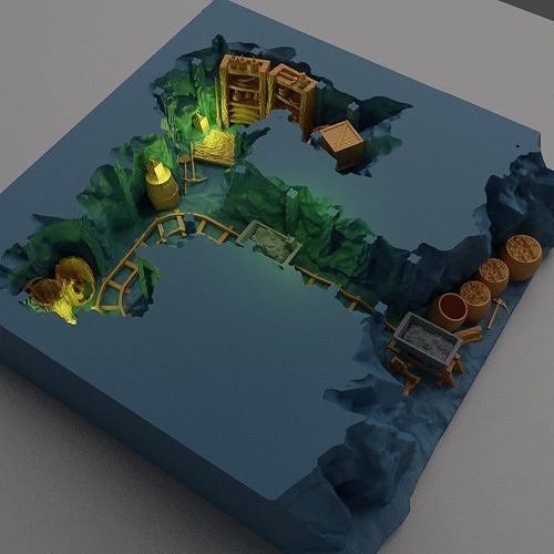 Coal Mine Entrance Tabletop Terrain 25 mm 3D print model