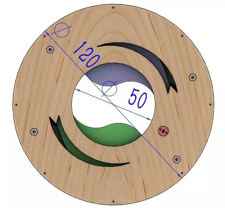 LS2BLROD50A Mechanical taiji iris laser cut shutter aperture diy 3D print model