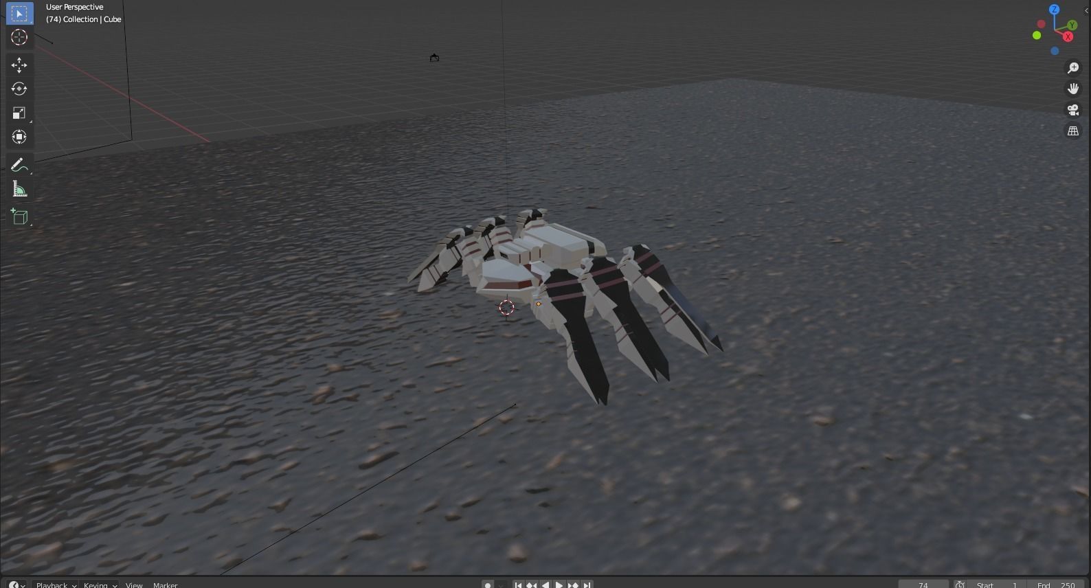 Robot low poly spider Low-poly 3D model_6