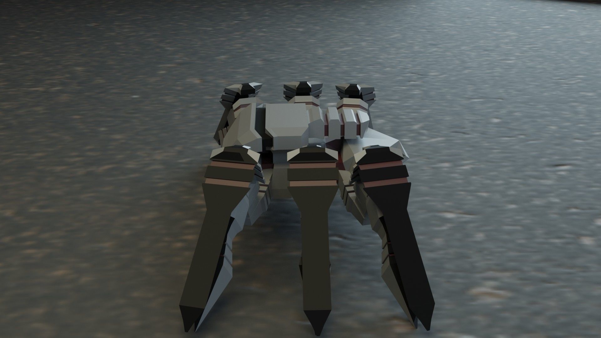 Robot low poly spider Low-poly 3D model_4