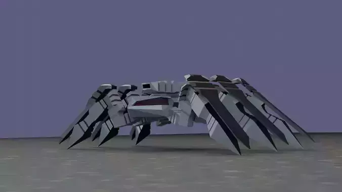 Robot low poly spider Low-poly 3D model