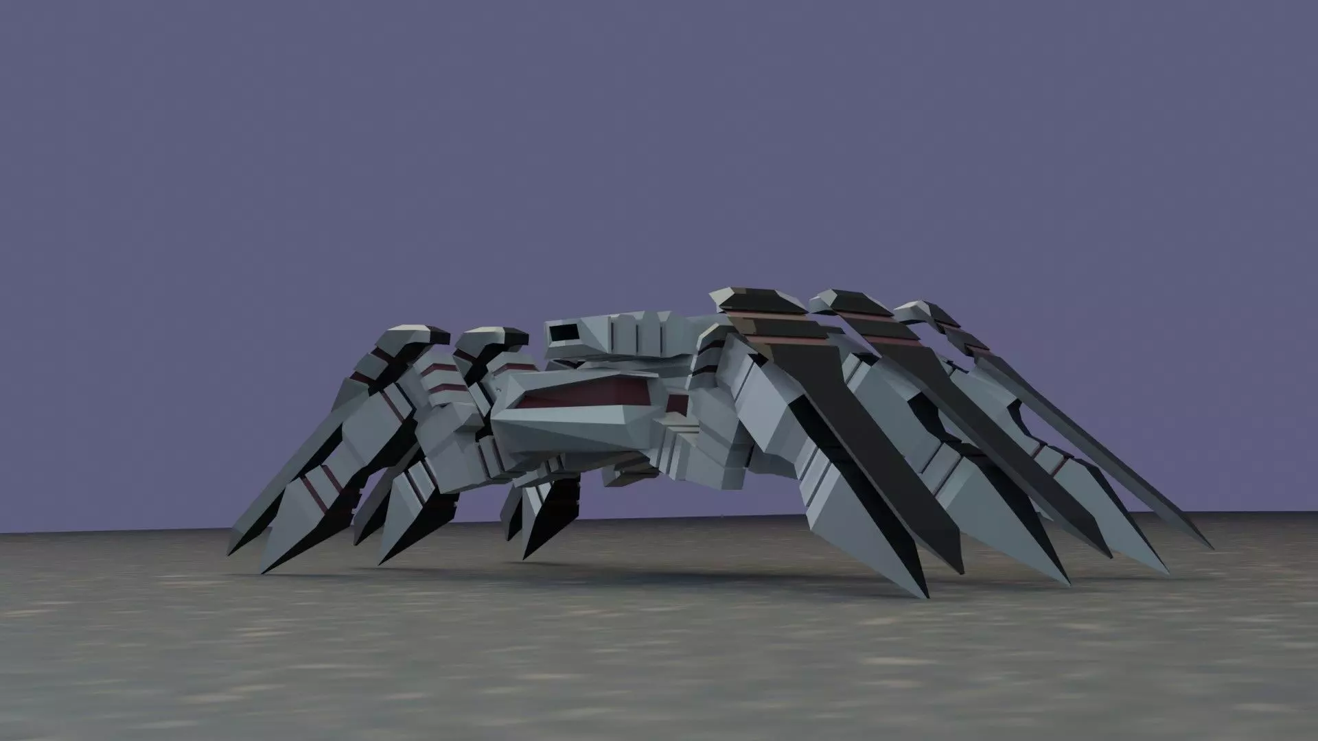 Robot low poly spider Low-poly 3D model_0
