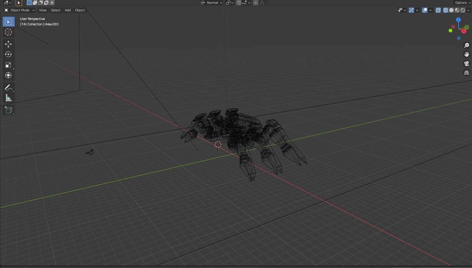 Robot low poly spider Low-poly 3D model_5