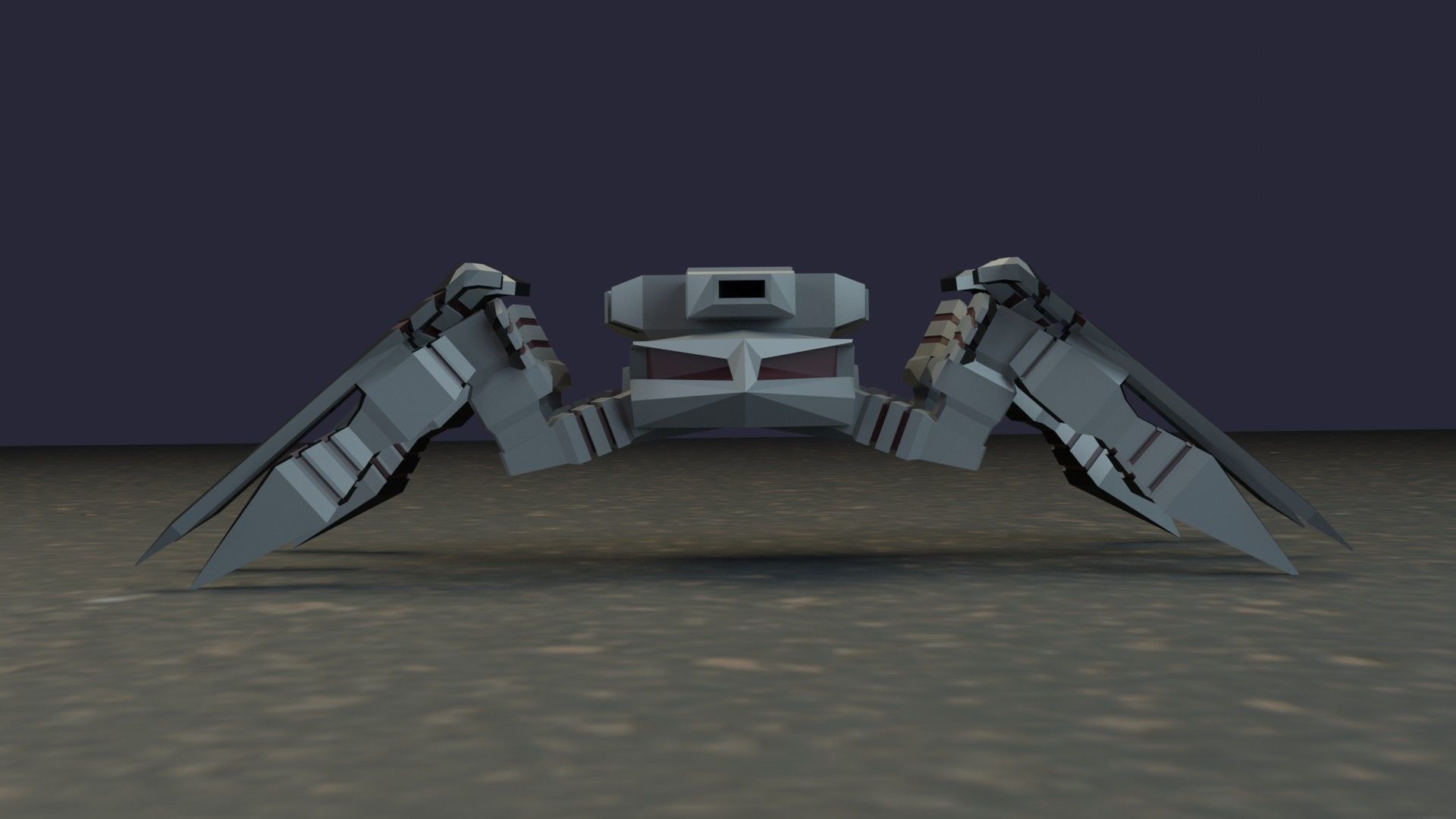 Robot low poly spider Low-poly 3D model_2