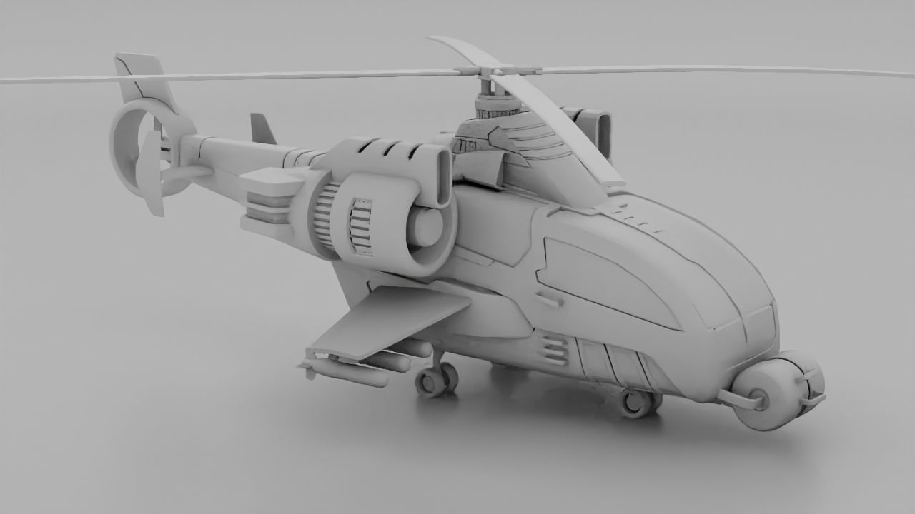 military helicopter 3D model_7