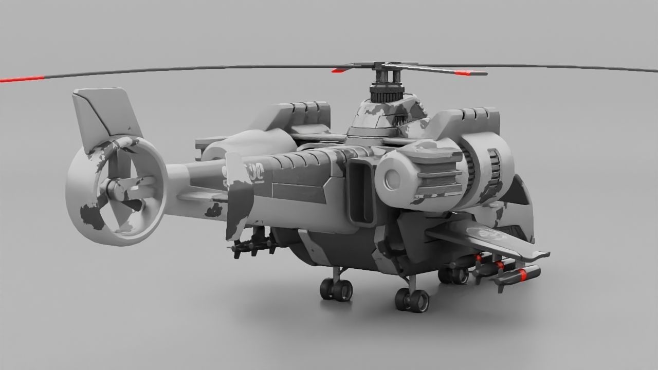 military helicopter 3D model_1