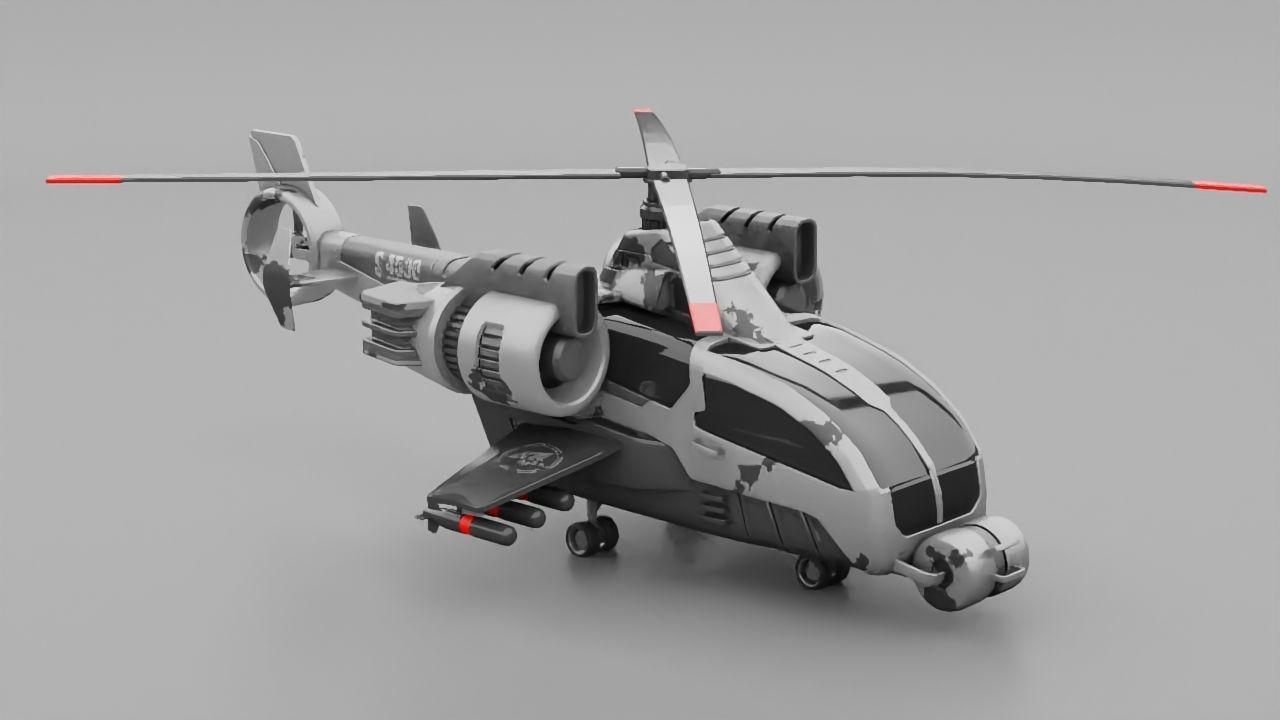military helicopter 3D model_2