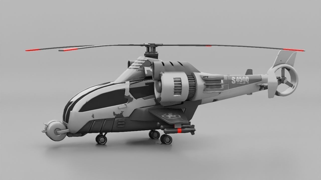 military helicopter 3D model_3