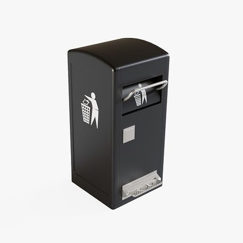 Trash Bin Low-poly 3D model