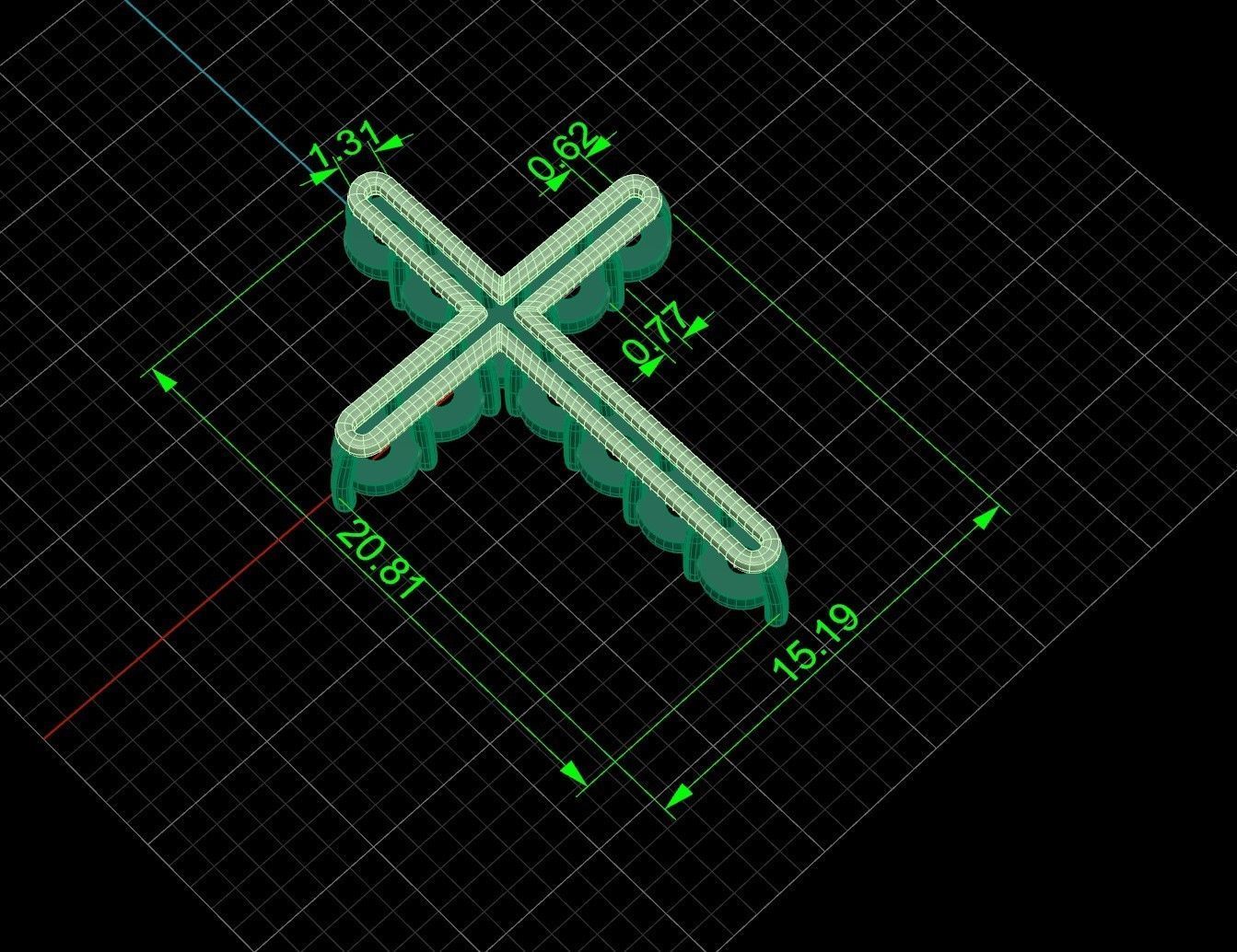 Diamond cross tiff style 3D print model_16