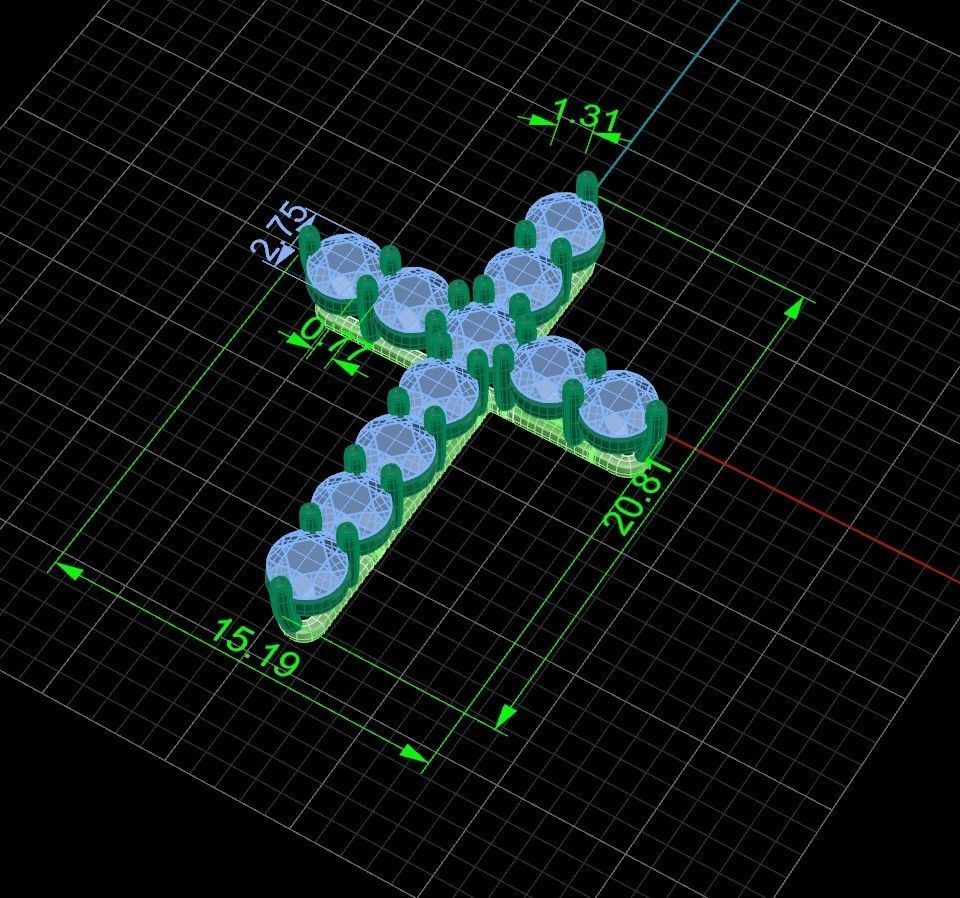 Diamond cross tiff style 3D print model_15