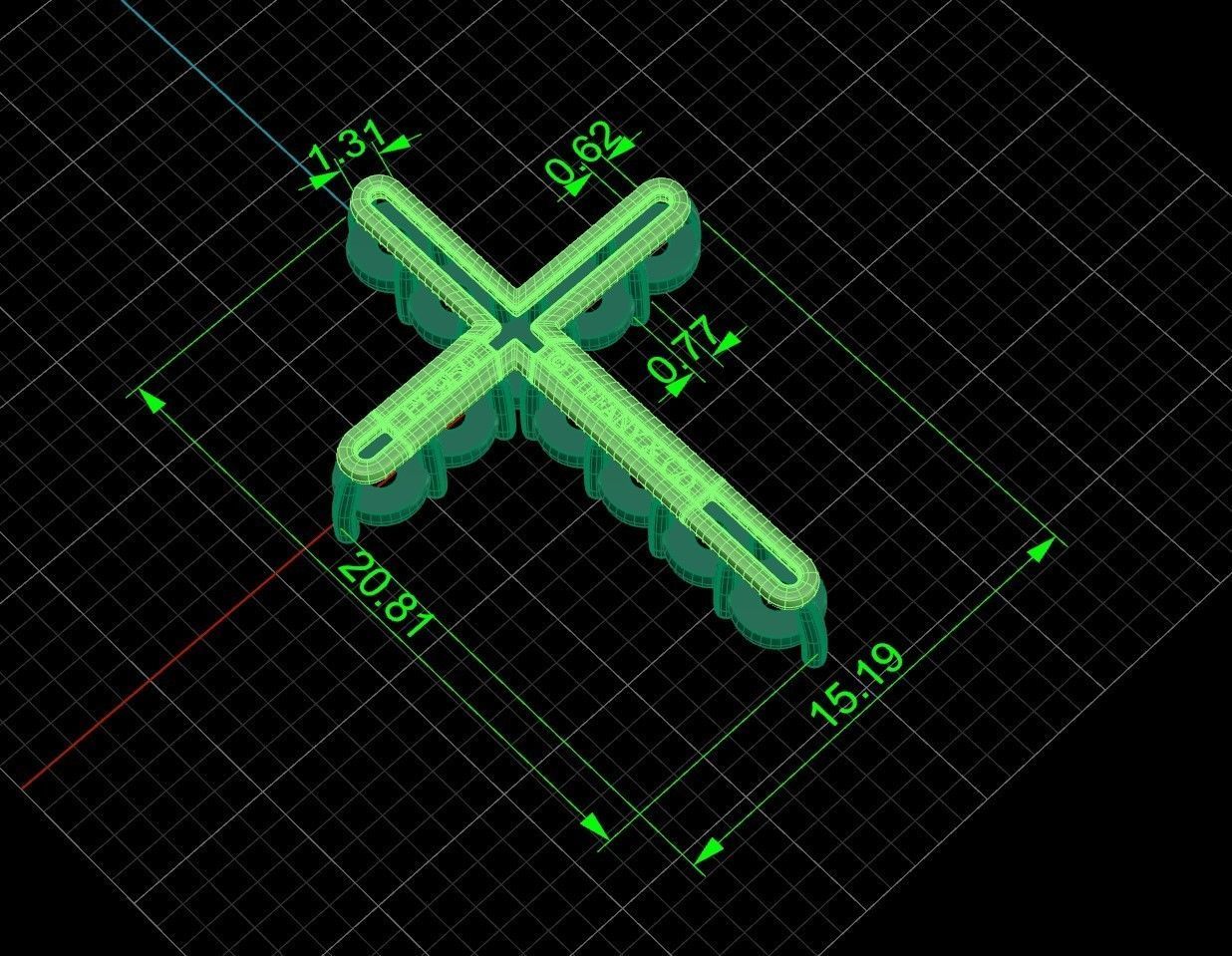 Diamond cross tiff style 3D print model_17