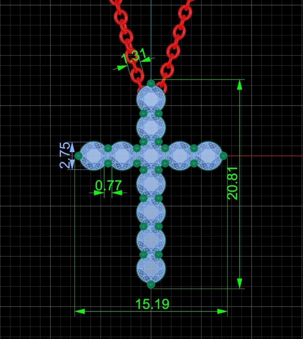 Diamond cross tiff style 3D print model_14