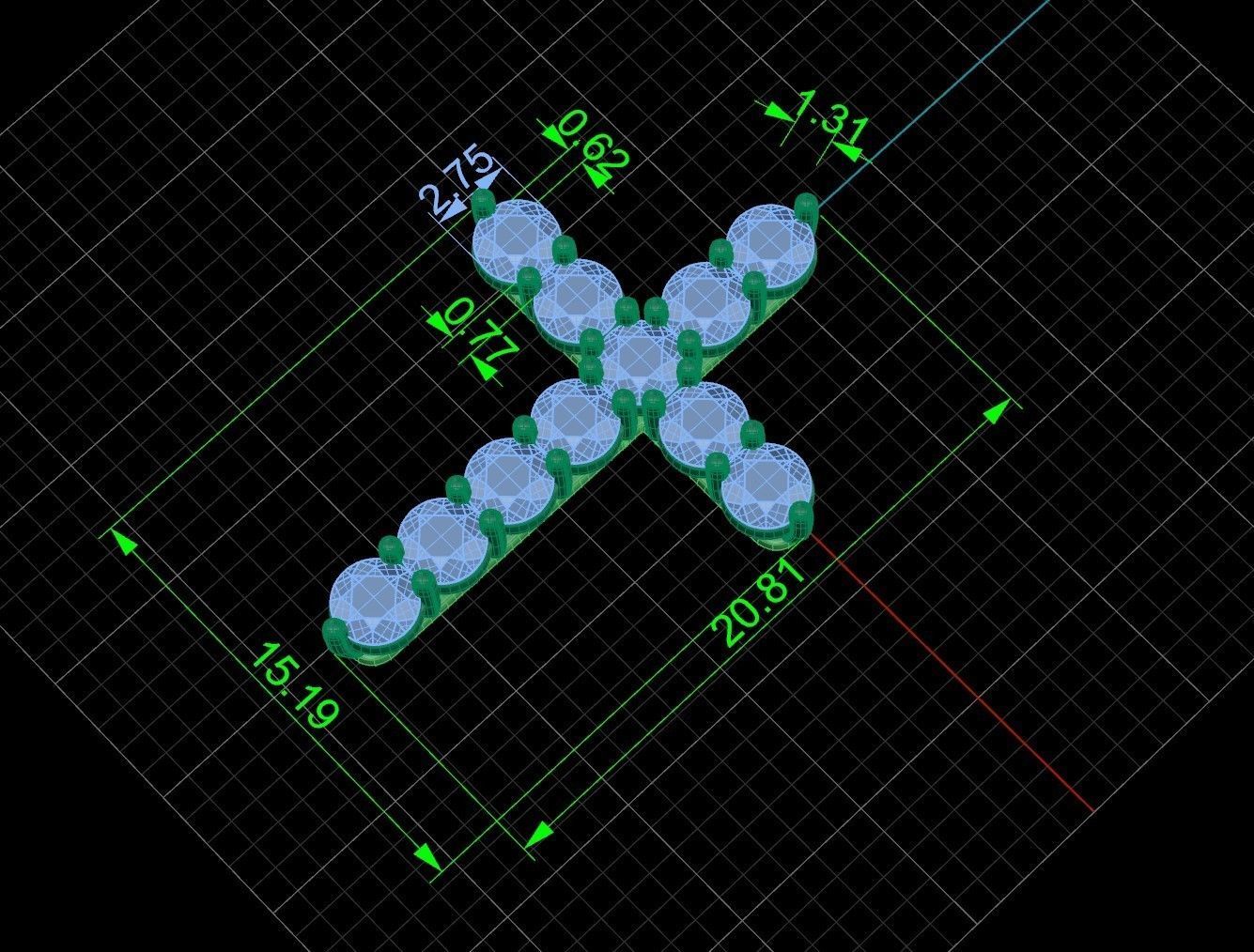 Diamond cross tiff style 3D print model_19